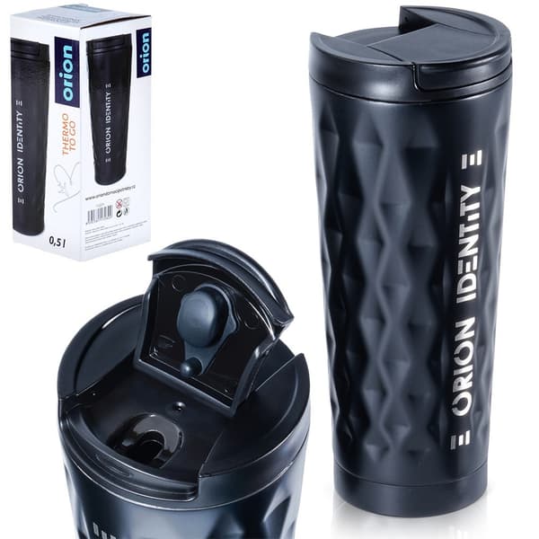Musta teräksinen termomuki 500 ml