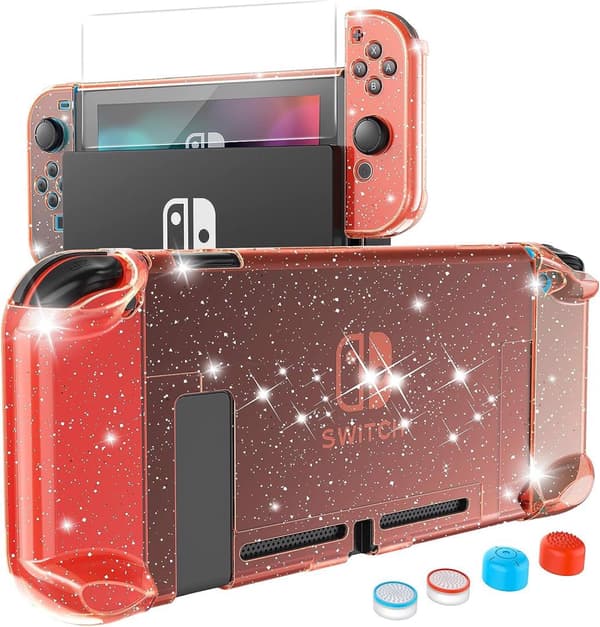 Nintendo Switch-cover i rødt glitter