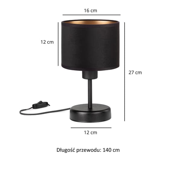 Tornado AMRUB lampe, sort og guld fløjl
