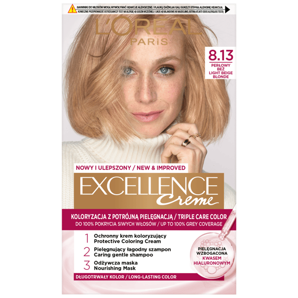 Loreal Excellence Creme hårfarve 8.13 Pearl Beige 192ml