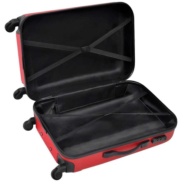 vidaXL Set med 3 resväskor, röd, 45,5/55/66 cm