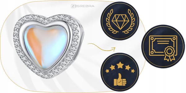 Opal hjärtberlocker silver 925 kärlekshänge pärlberlocker pr. S925
