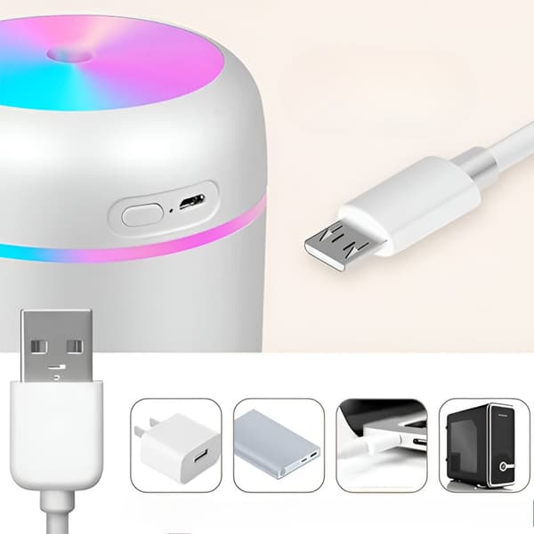 Luftfugter aromadiffuser farve LED-lampe USB
