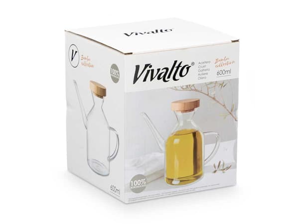 Olivenoliekaraffel med bambuslåg 60