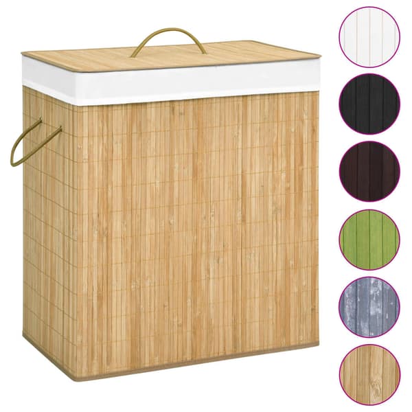 vidaXL Tvättkorg i bambu, 100 l