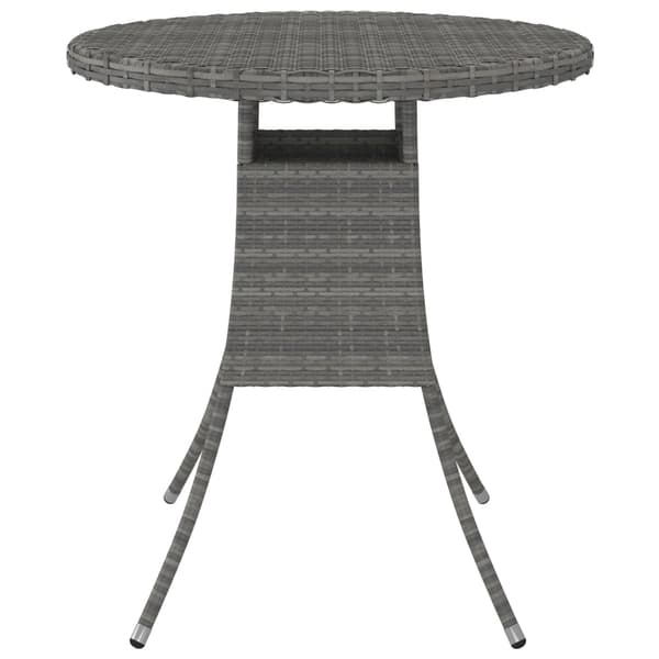 vidaXL Puutarhapöytä, harmaa, 70x70x73 cm, polyrottinki
