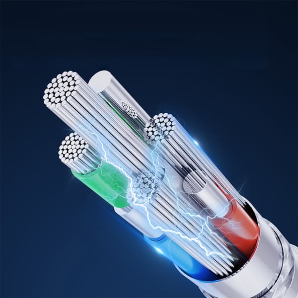 Kabel med LED-indikator USB - micro USB 2.4A 2m hvid