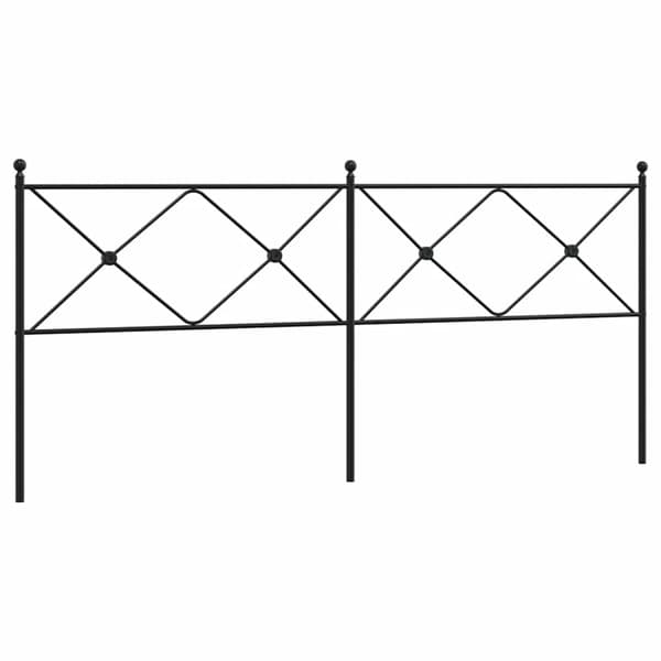 vidaXL metalsengegavl, sort, 200 cm