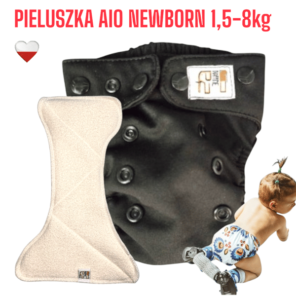 NappiMe AIO vaskbar babyble, sort bambus