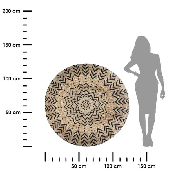 Rund jutematta 120 cm mönster 1