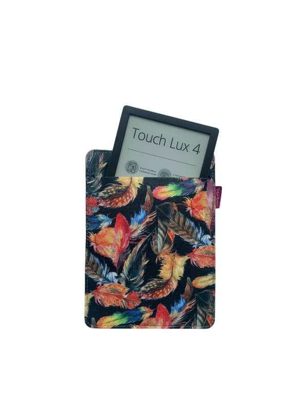 Arco Design 6-7" e-boksfodral - EcoFilc, Plume-tryck, Grå, Passar Kindle / PocketBook