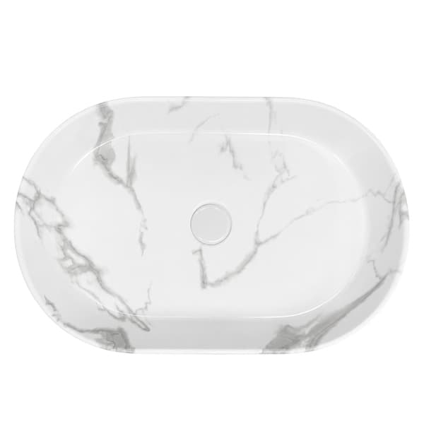 Ovalt handfat 50×30 cm marmorsten - Aquaterris
