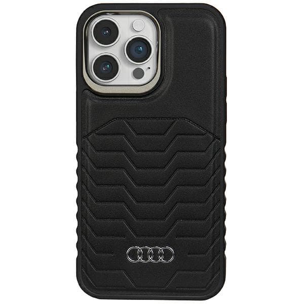 Audi MagSafe-etui i kunstlæder til iPhone 15 Pro Max, sort