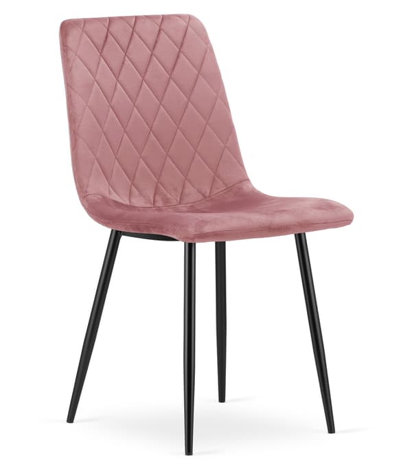 TURIN stol - pink velour / sorte ben x 4