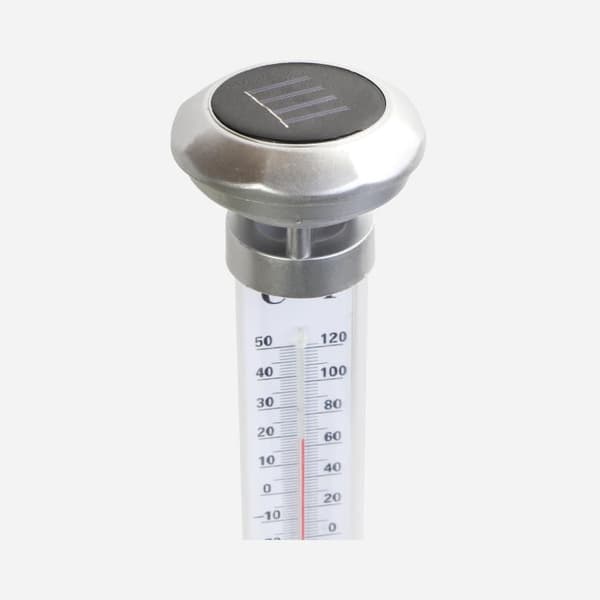 GOLIAT LED-belyst solcellstermometer för trädgården