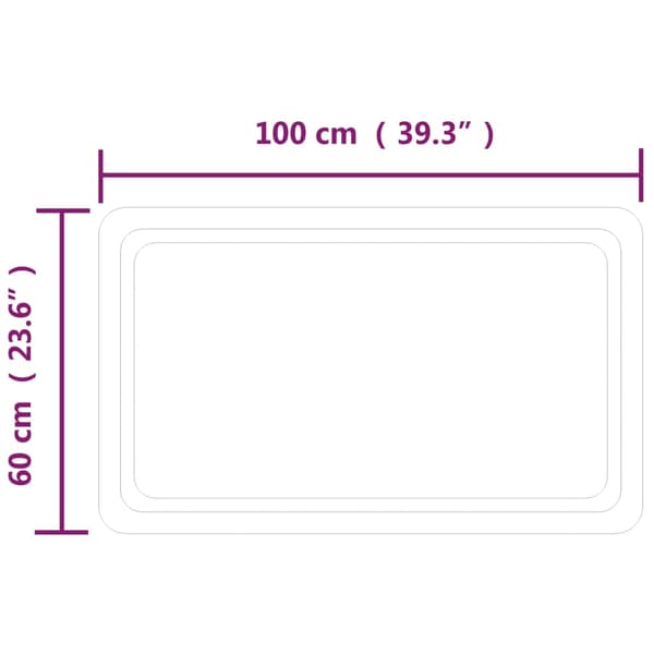 vidaXL Badrumsspegel med LED, 60x100 cm