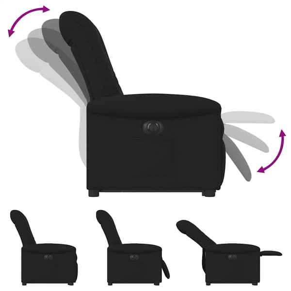 vidaXL elektrisk liftmassagestol lænestol sort