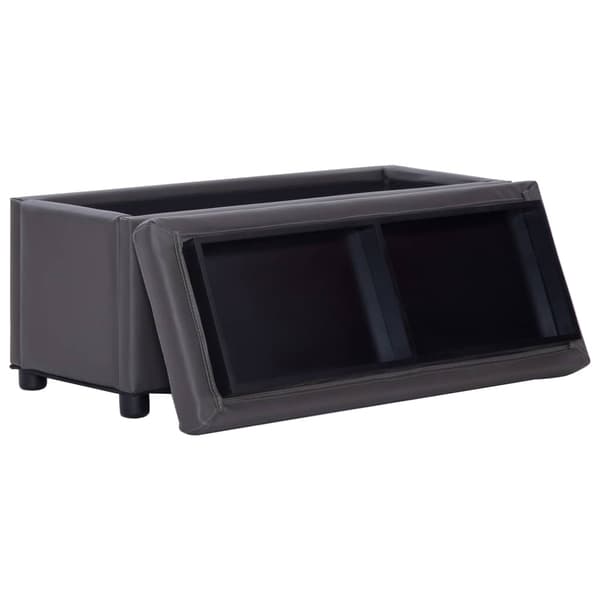 vidaXL Sittpuff med förvaring 87,5 cm grå konstläder