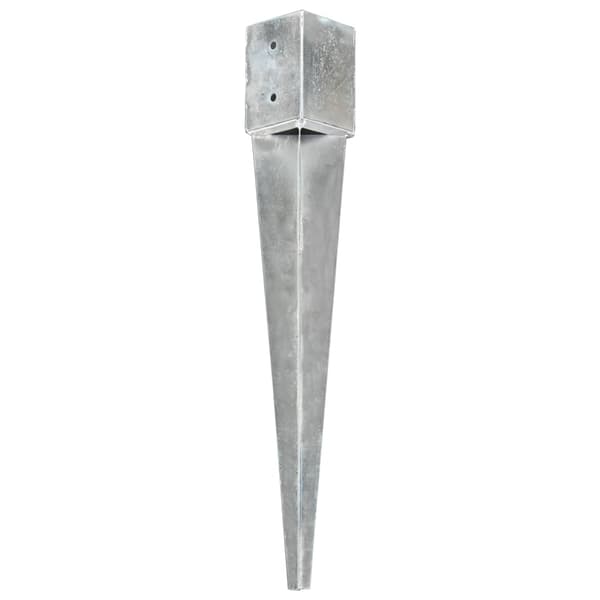 vidaXL Markpinnar, 2 st, Silver, 10x10x76 cm, Stål