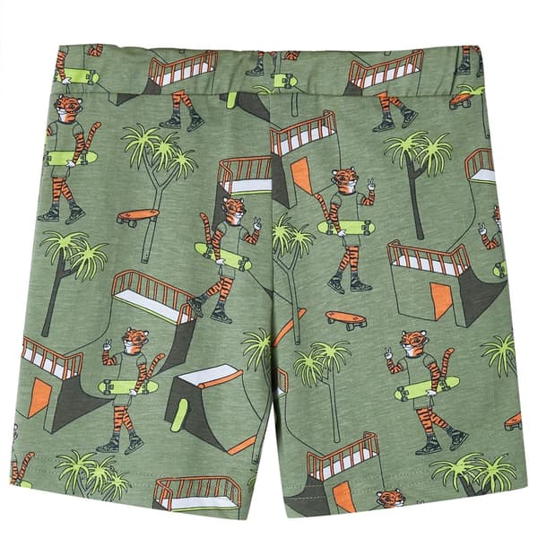 Barnpyjamas med kort ärm, khaki, 92