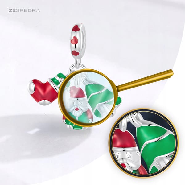 Julgran jultomte strumpor berlocker silver 925 julklapp