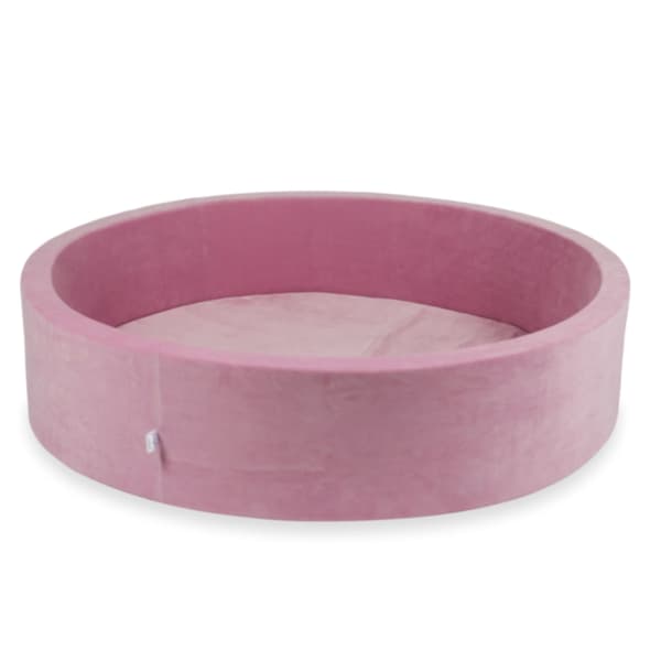 Tør pool 130x30cm fløjl blød pink uden bolde