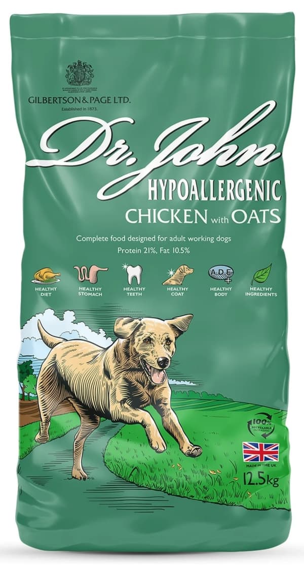 Dr John Hypoallergeniskt Torrfoder Hypoallergeniskt Hundfoder med Kyckling 12,5 kg