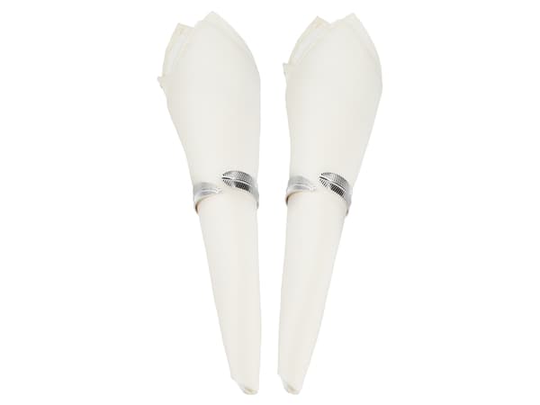 Set med 2 servettringar - Vigselringar, Silver