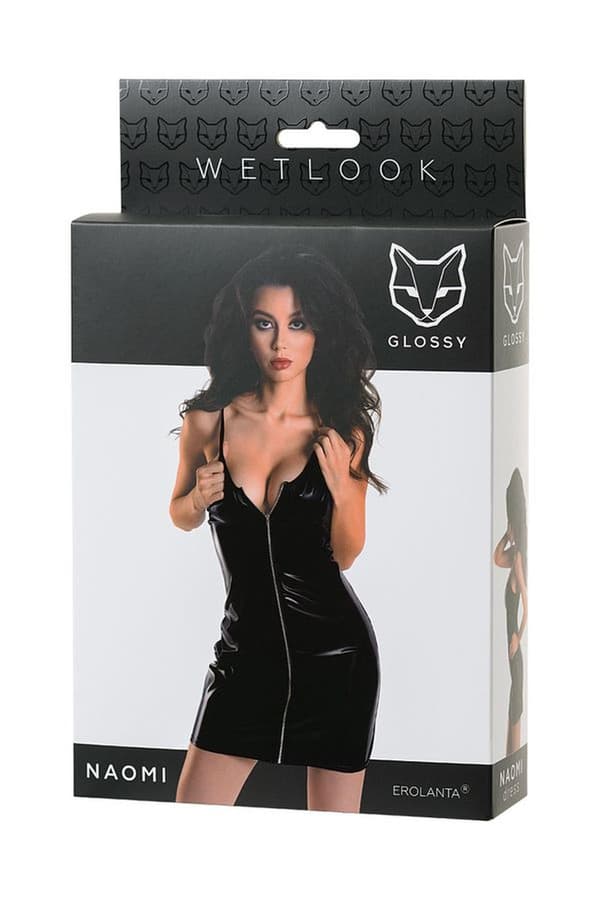 Wetlook sort kjole NAOMI - sort L
