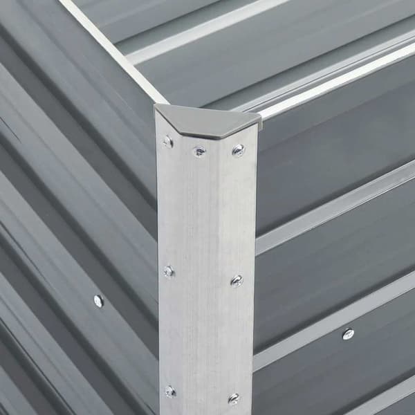 vidaXL højbed galvaniseret stål 240x40x77 cm grå
