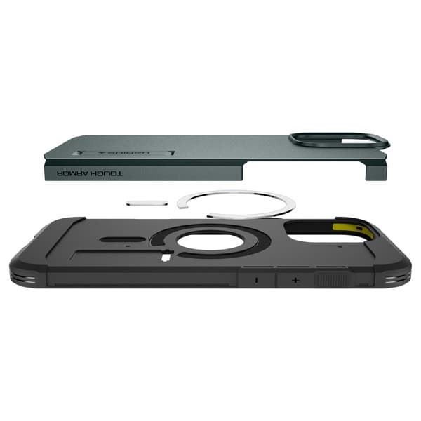 Spigen Tough Armor MagSafe-etui til iPhone 16 Pro, grøn