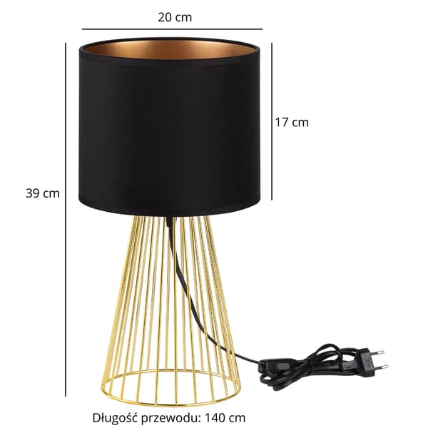 Tornado ASBGZ lampe, sort og guld fløjl