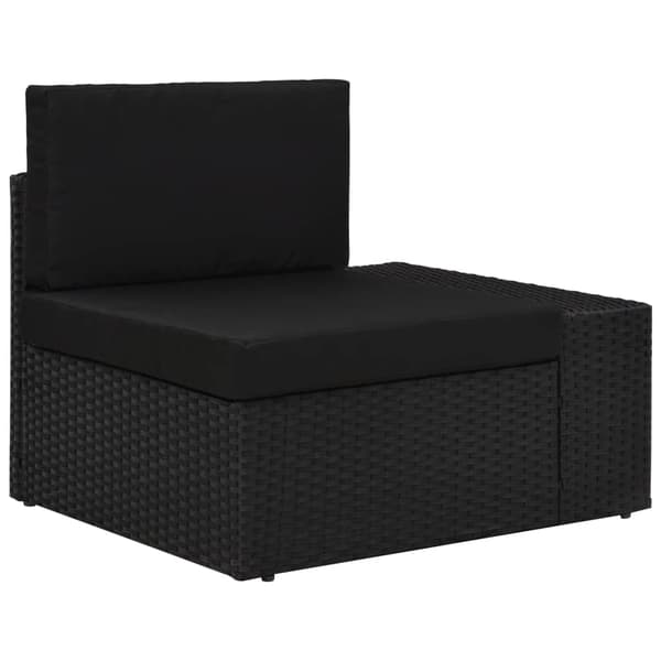 vidaXL 3-delt havemøbelsæt, PE-rattan, sort