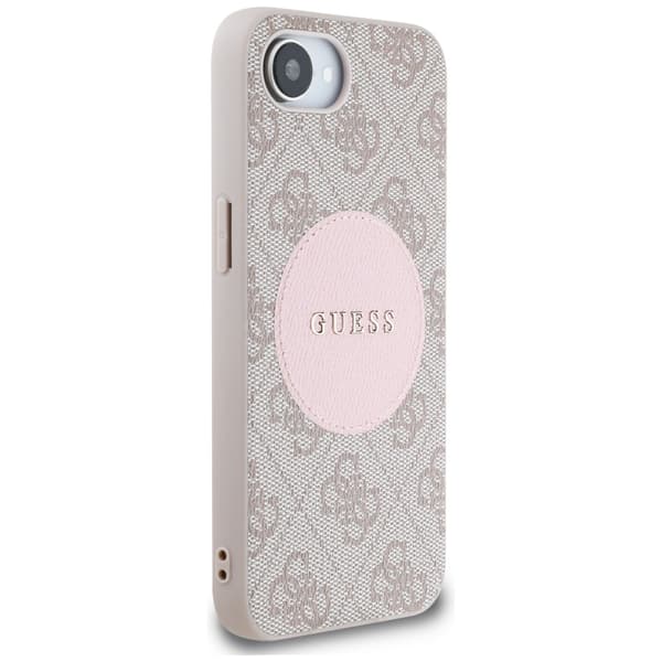 Guess 4G Circle Classic Logo MagSafe-etui til iPhone 16e, pink