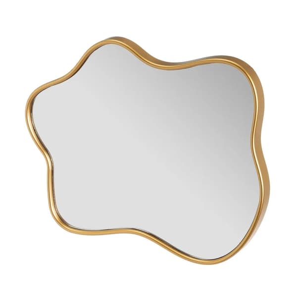 Sæt med 3 vægspejle i guld.