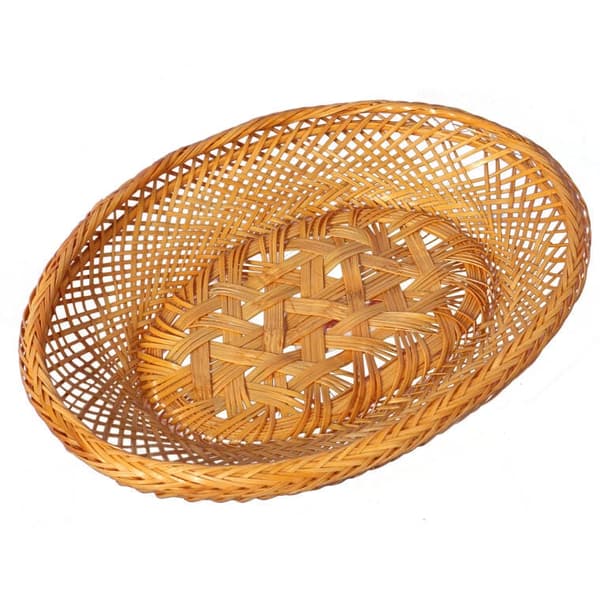 Bambuinen leipäkori, soikea, 18x14cm, kermanvärinen
