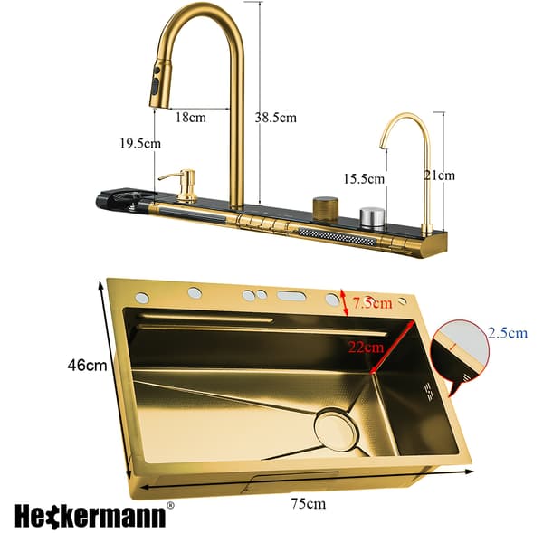 Heckermann B7546X Guldfärgad multifunktionell diskho