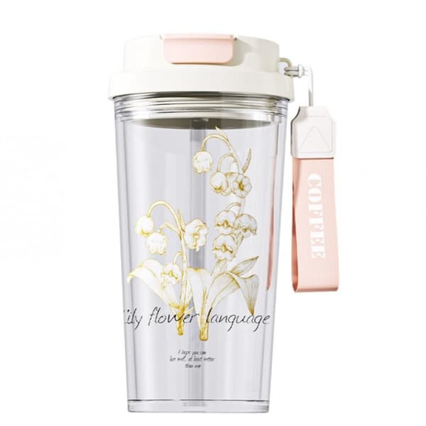 Mugg, vattenflaska med sugrör och pip 550 ML BD29