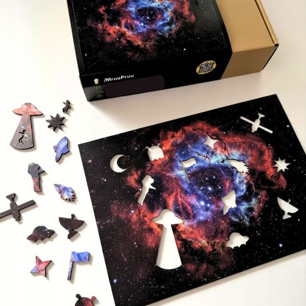 Träpussel KOSMISK NEBULA Pussel Present 240 bitar