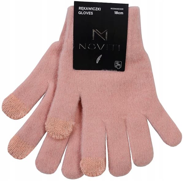 FEMFINGERSTRIKKEDE HANDSKER lyserøde 20 cm 14+ V034P