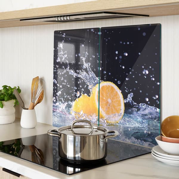 Dekorative glasplader til servering af snacks med citronvand 2x30x52 cm