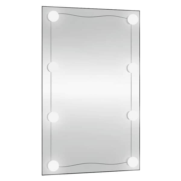 vidaXL Väggspegel med LED, 50x80 cm, Glas, Rektangulär