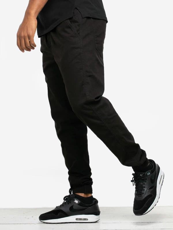 Jigga Crown Stitch Sort/Hvide Store Joggingbukser