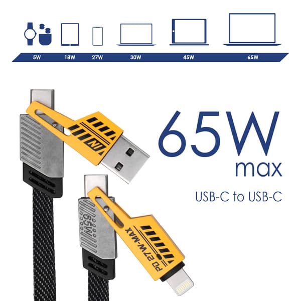 USB A + USB typ C / USB typ C + Lightning-kabel 1m AK-USB-57 65W