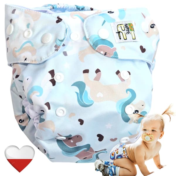NappiMe MINI LOMME MICROFLEECE ENHJØRNING MINT Vaskbare Bleer