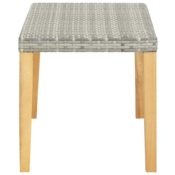 vidaXL Puutarhapenkki 120 cm harmaa polyrottinki ja akaasiapuu