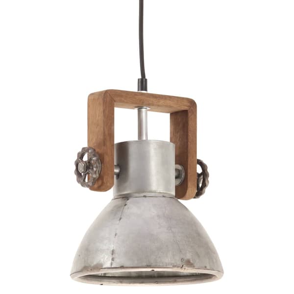 vidaXL industriel pendellampe, 25 W, sølv, rund, 19 cm, E27