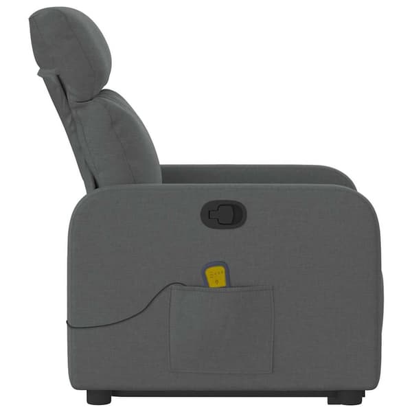 vidaXL Lyftbar massagefåtölj mörkgrå tyg