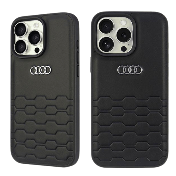 Audi kunstlædercover til iPhone 16 Pro Max, sort