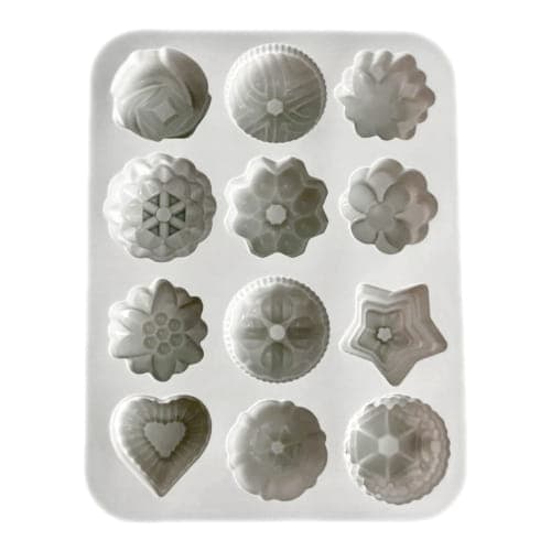 Silikoneform, chokolade, gelé, bageform, 12 mønstre